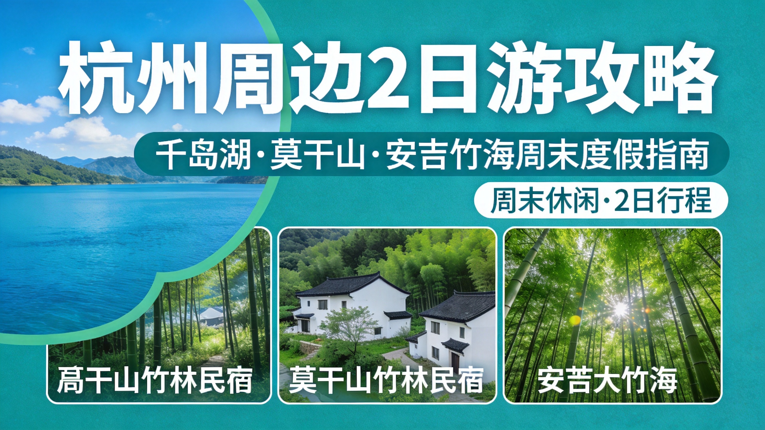 杭州周边2日游：千岛湖+莫干山+安吉竹海完美组合