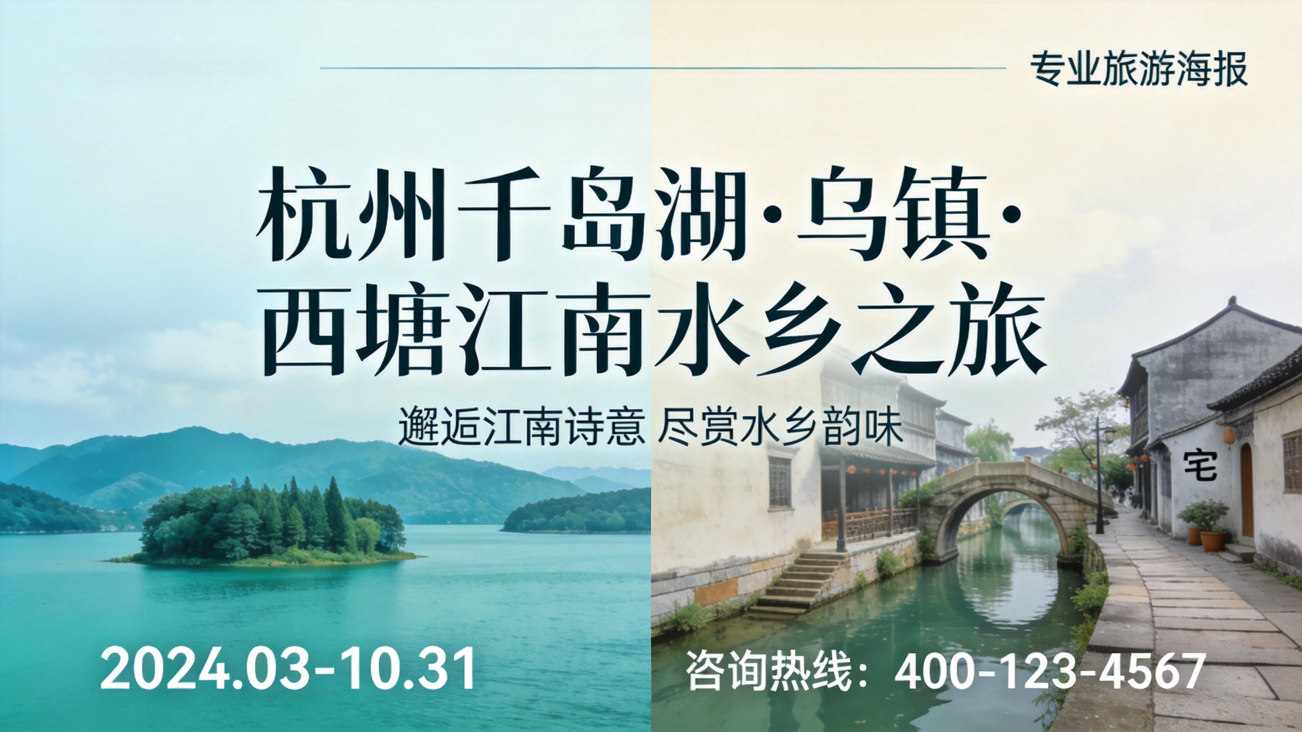 杭州千岛湖+乌镇+西塘4日江南水乡全景游