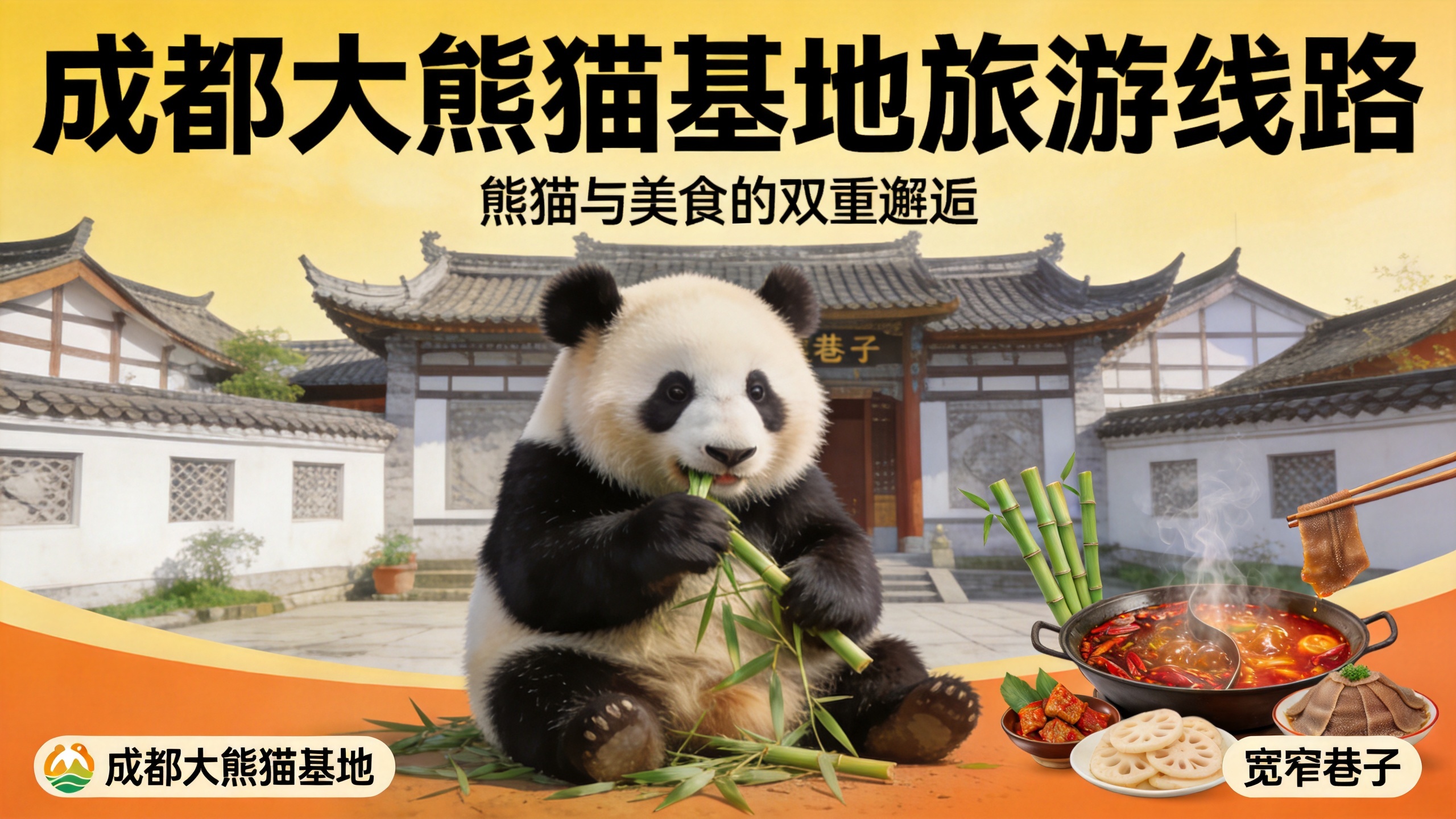 成都大熊猫基地+宽窄巷子3日美食休闲游